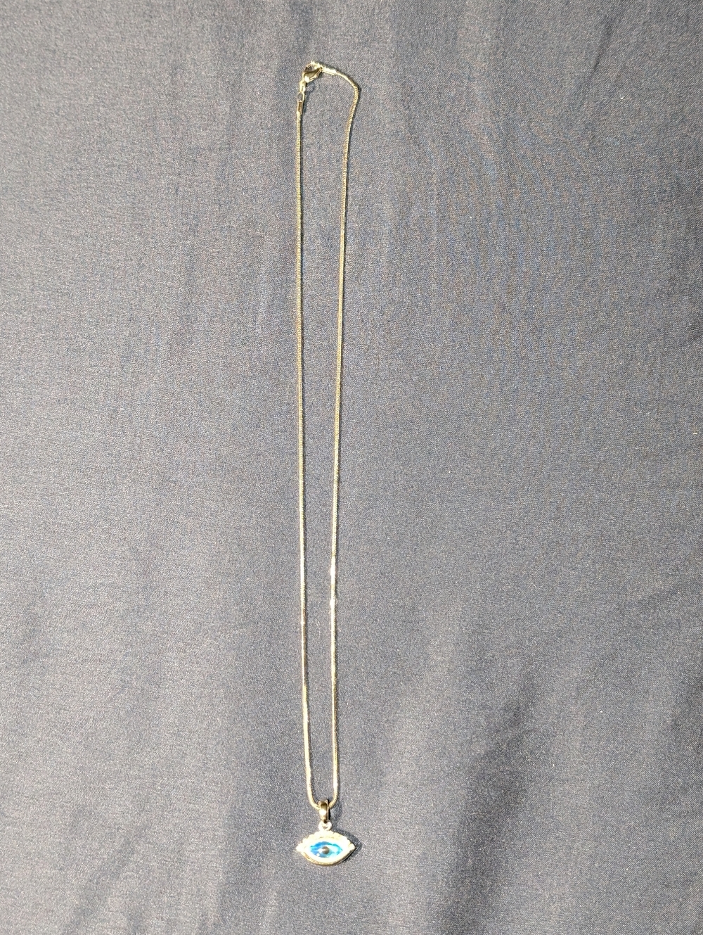 Evil Eye Pendant Necklace - Blue and Silver